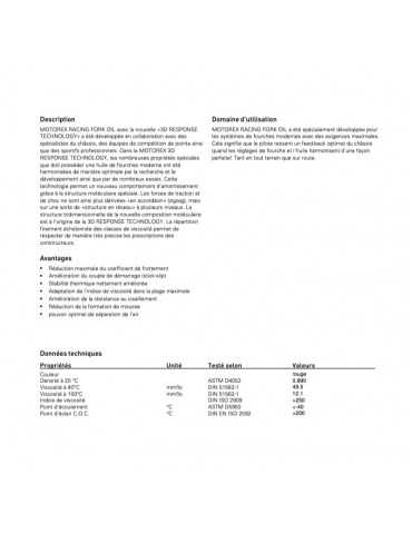 Huile fourche 10W Motorex 2